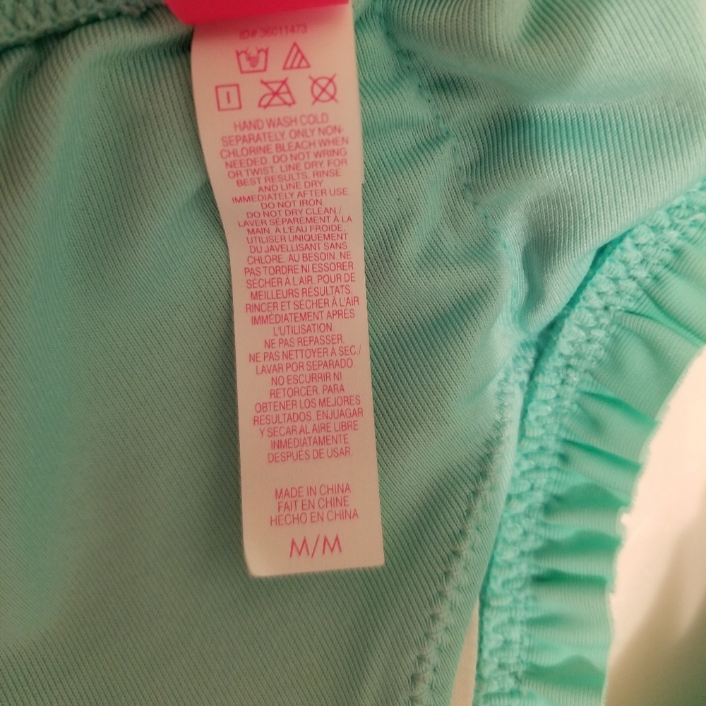 Victoria's Secret Lt Teal Scalloped Edge String Bikini Set  M/TOP XS/BOTTOM - Picture 7 of 10